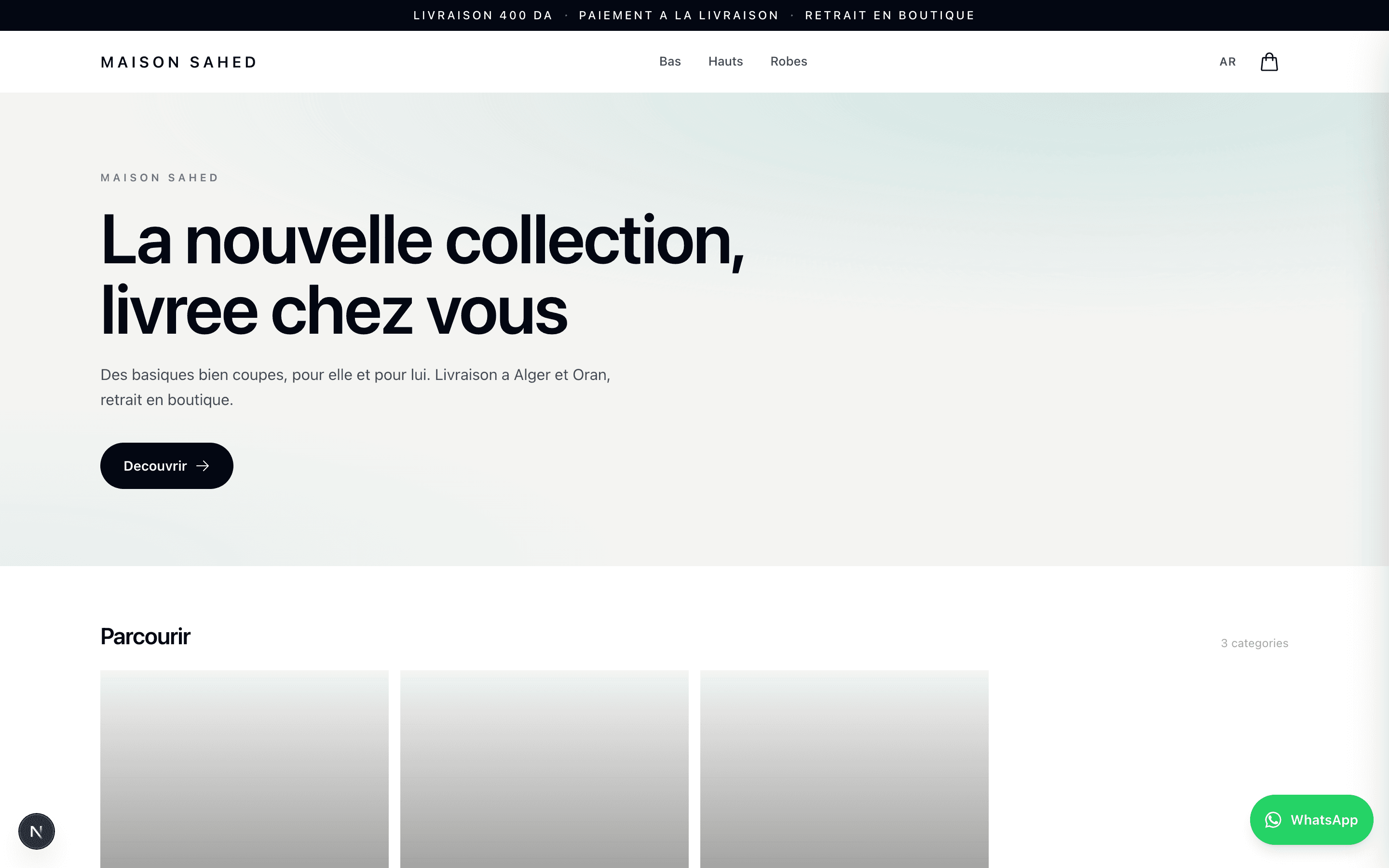 Une boutique en ligne generee par Nawat